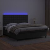  box spring s madracem LED crni 160x200cm od umjetne kože | shoptok.hr