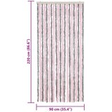  Zastor protiv muha srebrnosivi i ružičasti 90 x 220 cm šenil | Eponuda.com