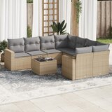  9-dijelni set vrtnih sofa s jastucima bež od poliratana | shoptok.hr