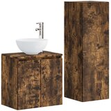  Set namještaja za kupaonicu 2 kom. Dimljeni hrast Smeđa 33 x 34.5 x 100 cm | shoptok.hr