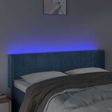 vidaXL LED posteljno vzglavje temno modro 147x16x78/88 cm žamet | Shoptok.si