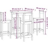  5-dijelni barski set od masivne borovine | shoptok.hr