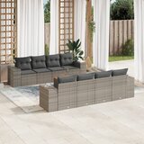 vidaXL 9-dijelni set vrtnih sofa od poliratana s jastucima sivi Cijene
