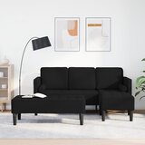 vidaXL 2-delna sedežna garnitura z blazinami Črna Tkanina | Shoptok.si