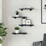 Police za knjige 4 kom Crni hrast 40x20x1.5 cm Inženjerska drva | shoptok.hr