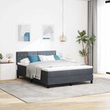  LED Box Spring Krevet Tamno siva 140 x 200 cm Baršun | shoptok.hr