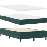 vidaXL Postelja s pomičnim dnom in vzmetnico & LED Temno zelena 120x200 cm Žamet, (22050149) | Shoptok.si