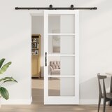 vidaXL Drsna vrata s kompletom pribora 'ORKDAL'Bela Masivni les in steklo, Notranja vrata s steklom 'ORKDAL'Bela 78x211x4 cm Cene