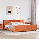  Posteljni okvir brez vzmetnice vošč. rjav 180x200 cm borovina | Shoptok.si