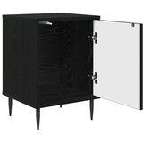  Noćni ormar MAINZ Crni hrast 36 x 33 x 51 cm Konstruirano drvo - Cvjetni uzorak 1 | shoptok.hr