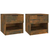 Maison Chic Dvo delni komplet Nočne omarice - Nočne mize dimljeni hrast konstruiran les, (21690643) | Shoptok.si