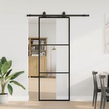  Klizna vrata s priborom crna 76 x 205 cm od ESG stakla | shoptok.hr