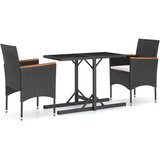  3-dijelni vrtni blagovaonski set crni | shoptok.hr