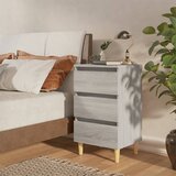  Noćni ormarić s drvenim nogama boja sivog hrasta 40x35x69 cm | shoptok.hr