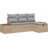  Sjedeća garnitura za vrt 4 kom. Bež poliratan 55 x 62 x 69 cm | shoptok.hr