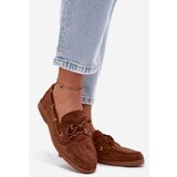 Boto Women's Loafers Moccasins With Lacing Camel Calivra | Shoptok.si
