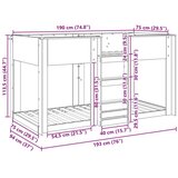  Postelja na vzkraj za otroke Dimljeni oreh 75 x 190 cm, (5000137010) | Shoptok.si