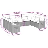 9-dijelni set vrtnih sofa s jastucima crni od poliratana | shoptok.hr