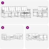  Set vanjskih sofa 7 kom. Prirodna i crna | shoptok.hr
