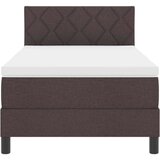 Box Spring krevet s madracem &amp LED Tamno smeđi 100x200 cm Tkanina | shoptok.hr