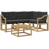 vidaXL Zunanja garnitura za sedenje z blazino 5 pcs Bela in črna, (5000280800) | Shoptok.si