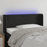 vidaXL LED posteljno vzglavje črno 93x16x78/88 cm žamet Cene