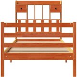 vidaXL Knjižna postelja brez vzmetnice vošč. rjava 100x200 cm borovina | Shoptok.si