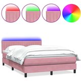  Box spring postelja z vzmetnico roza 140x210 cm žamet, (21792501) | Shoptok.si