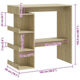  Barski stol sa stalkom boja hrasta 100 x 50 x 101,5 cm drveni | Eponuda.com