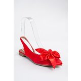 Fox Shoes Women's Red Satin Fabric Flats | Shoptok.si