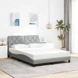 Maison Chic Posteljni okvir - Dvoposteljna postelja - Zakonska postelja brez vzmetnice svetlo siv 140x190 cm blago-J12482, (21765762) | Shoptok.si