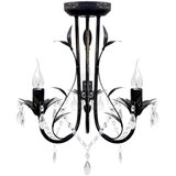  Luster s kristalnim perlama Art Noveau metalni crni 3X E14 svjetiljke Cijene