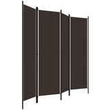 vidaXL Paravan 4-delni rjav 200x180 cm | Shoptok.si