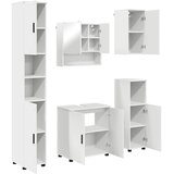 Set namještaja za kupaonicu Zidne s pohranom 5 pcs Bijelo | shoptok.hr