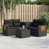  Set sofe 6 kom. Crna Poli Rattan i čelik | shoptok.hr