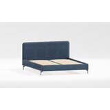 Ropez Temno modra oblazinjena zakonska postelja z letvenim dnom 140x200 cm Barker – | Shoptok.si