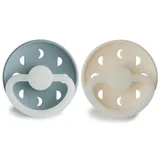 tolažilna duda moon phase silicone night stone blue & cream