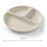 BabyOno Silikonski tanjur s vakuumom u ekru boji | shoptok.hr