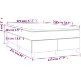  Krevet s oprugama i madracem tamnosmeđi 120 x 200 cm od tkanine | shoptok.hr
