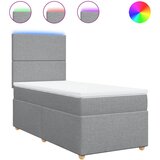 vidaXL Box spring postelja z vzmetnico svetlo siv 100x200 cm blago, (21291529) | Shoptok.si