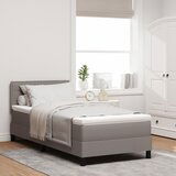 vidaXL okvir postelje z vzmetnico Siva Tkanina 100 x 200 cm, (22067308) | Shoptok.si