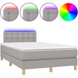  Box spring postelja z vzmetnico LED sv. siva 120x200 cm blago, (20726048) | Shoptok.si