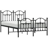  Metalni okvir kreveta uzglavlje i podnožje crni 120x190 cm | Eponuda.ba