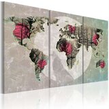  Slika - Map of the World: Full moon - triptych 60x40 Cijene