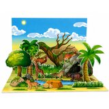 Set of Wild Animals Figures Fox Giraffe Hippo Deer Park 3D Board | Shoptok.si