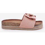 Boto Women's Platform Slippers With Bow And Decorative Brooch Pink Lenela | shoptok.hr