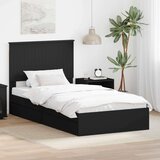  Postelja s shranjevanjem Črna 100 x 200 cm Konstruiran les, (5000105048) | Shoptok.si