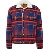Levi's Prijelazna jakna 'Plaid Vintage Fit Sherpa Trucker' plava / narančasta / trešnja crvena / crna
