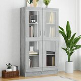 The Living Store Vitrina siva sonoma 82,5x30,5x150 cm konstruiran les - Omarica Z Vitrino, (21436502) | Shoptok.si