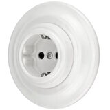  Bohemia-Design - Porcelanska retro zidna utičnica sa okvirom SCHUKO 250V/16A bela | Eponuda.com